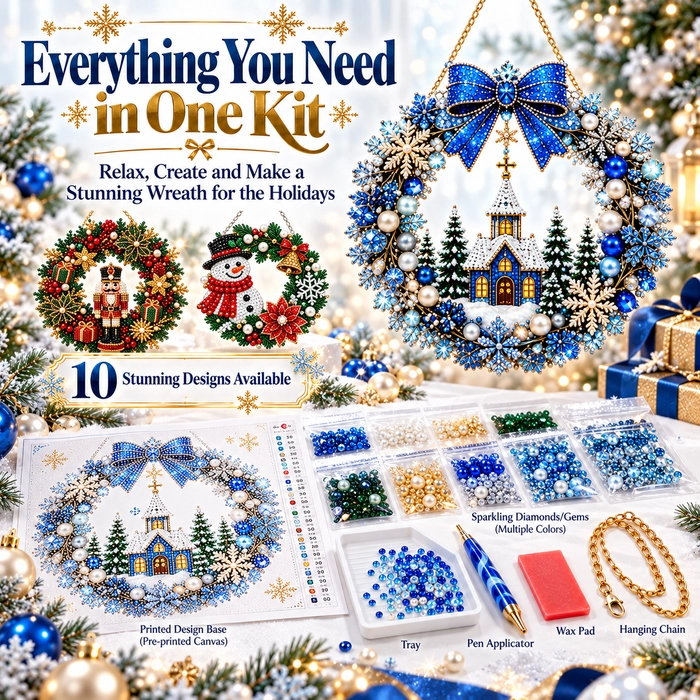 🔥Last Day 75% OFF - DIY Christmas Wreath Diamond Art Kit