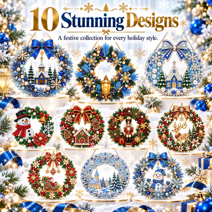 🔥Last Day 75% OFF - DIY Christmas Wreath Diamond Art Kit