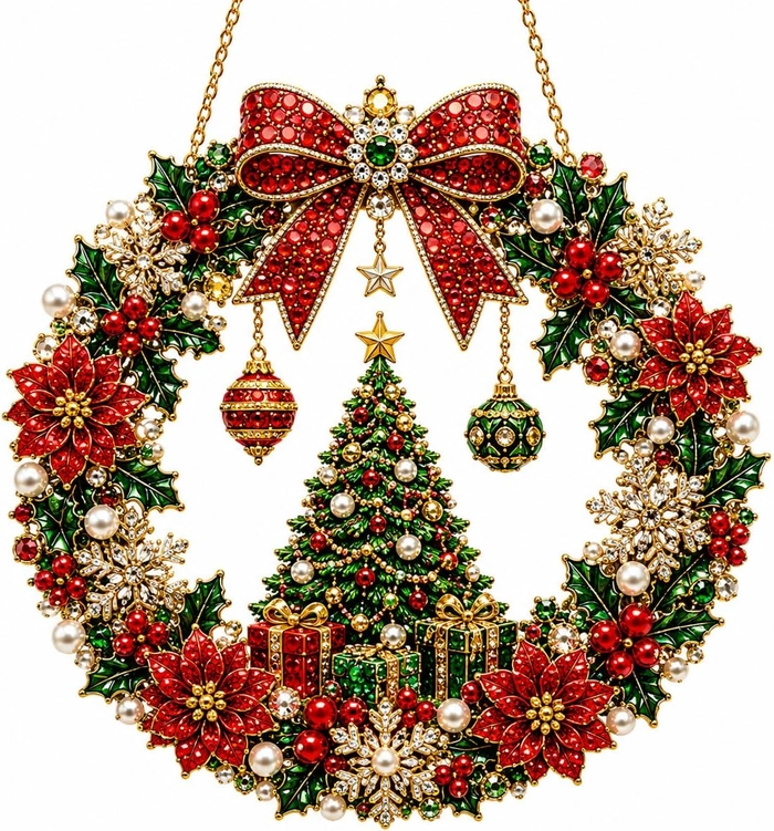 🔥Last Day 75% OFF - DIY Christmas Wreath Diamond Art Kit