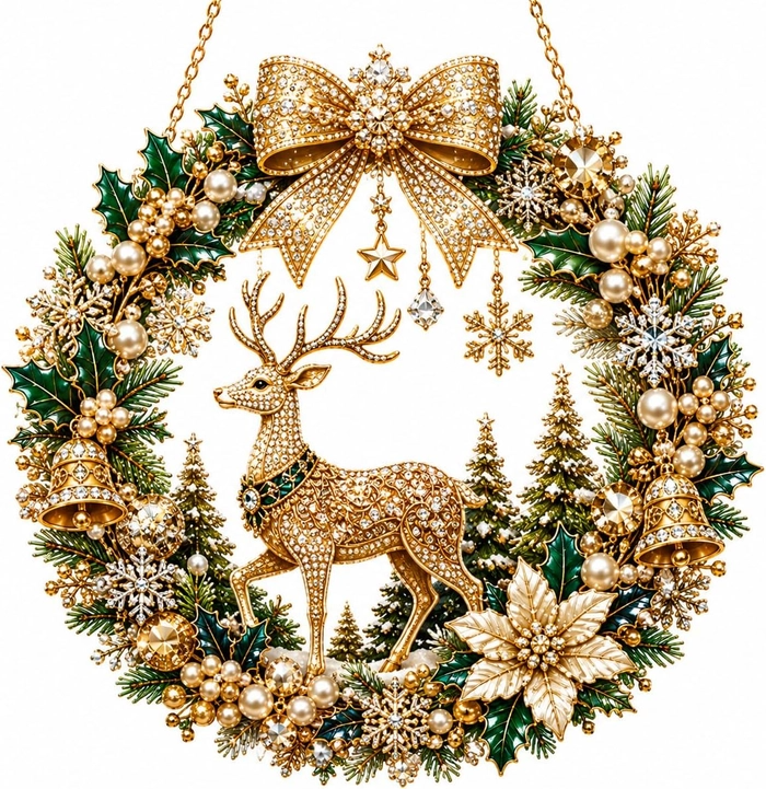 🔥Last Day 75% OFF - DIY Christmas Wreath Diamond Art Kit