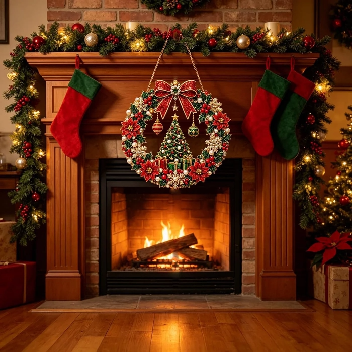 🔥Last Day 75% OFF - DIY Christmas Wreath Diamond Art Kit