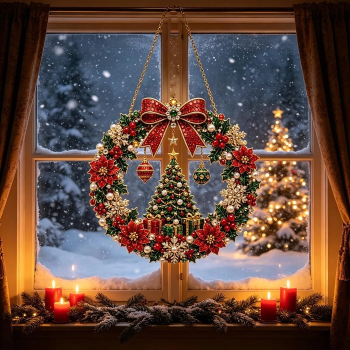 🔥Last Day 75% OFF - DIY Christmas Wreath Diamond Art Kit