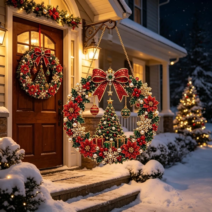 🔥Last Day 75% OFF - DIY Christmas Wreath Diamond Art Kit